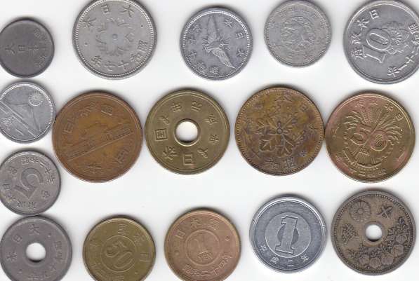 НАБОР: 16 монет Японии с 1921 по 2008 гг
