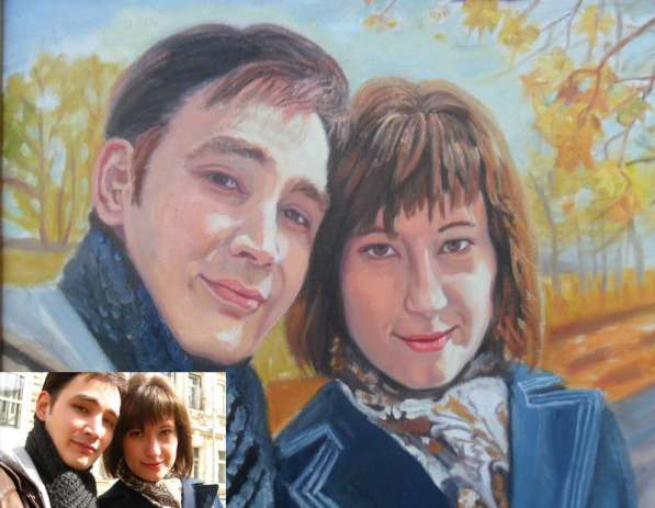 Двойной портрет маслом на заказ в Алматы в фото 20