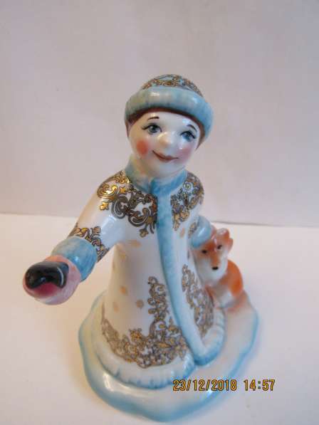 Снегурочка, фарфор, Гжель, цветная роспись авторская в Москве фото 3