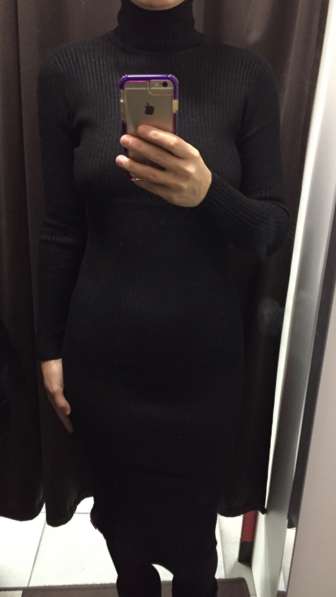 Платье новое чёрное М 46 вязаное футляр по фигуре миди зима в Москве