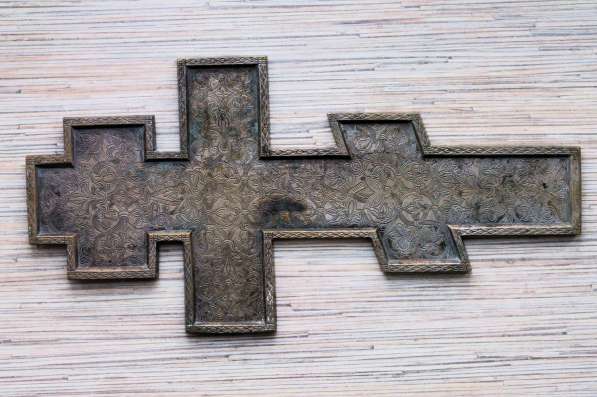 Старообрядческий киотный крест с эмалями. Русский Север, 18в в Санкт-Петербурге фото 9