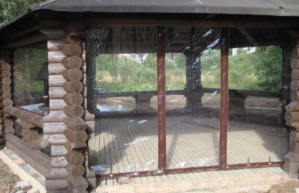 Мягкие окна шторы ПВХ 850 р/м2 для беседок и веранд в Твери фото 9