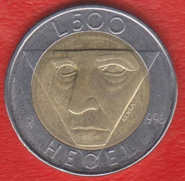 Сан-Марино 500 лир 1996 г. Гегель