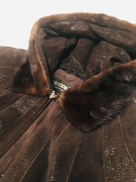 Куртка натуральная замша с норкой 60 размер в Нижнем Тагиле фото 3