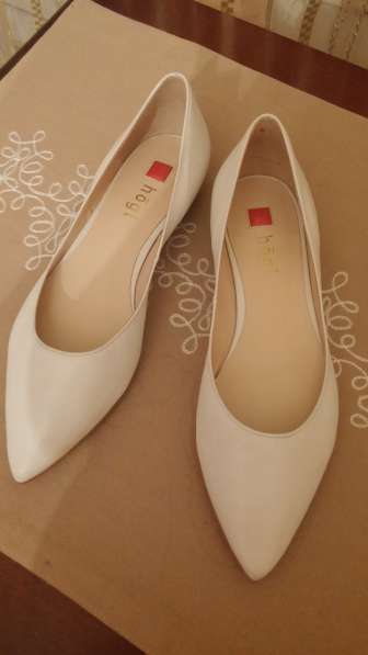 Белые кожаные туфли, балетки HOGL 35-35,6