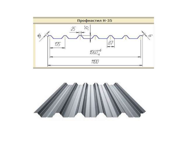 Профнастил H35 кровельный в 