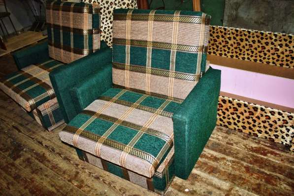 Выкатное мягкое кресло 70х190 см Зеленая клетка в Санкт-Петербурге фото 8