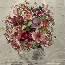 Картина маслом Цветы мастихином, в Москве
