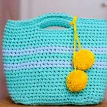 Вязаная сумка - авоська, сумочка "Зефирка", в Москве