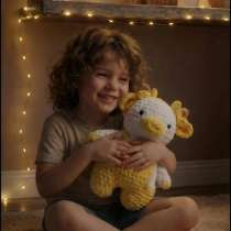 Вязаная банановая коровка, мягкая игрушка, в Альметьевске