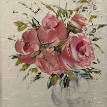 Картина маслом Цветы мастихином, в Москве