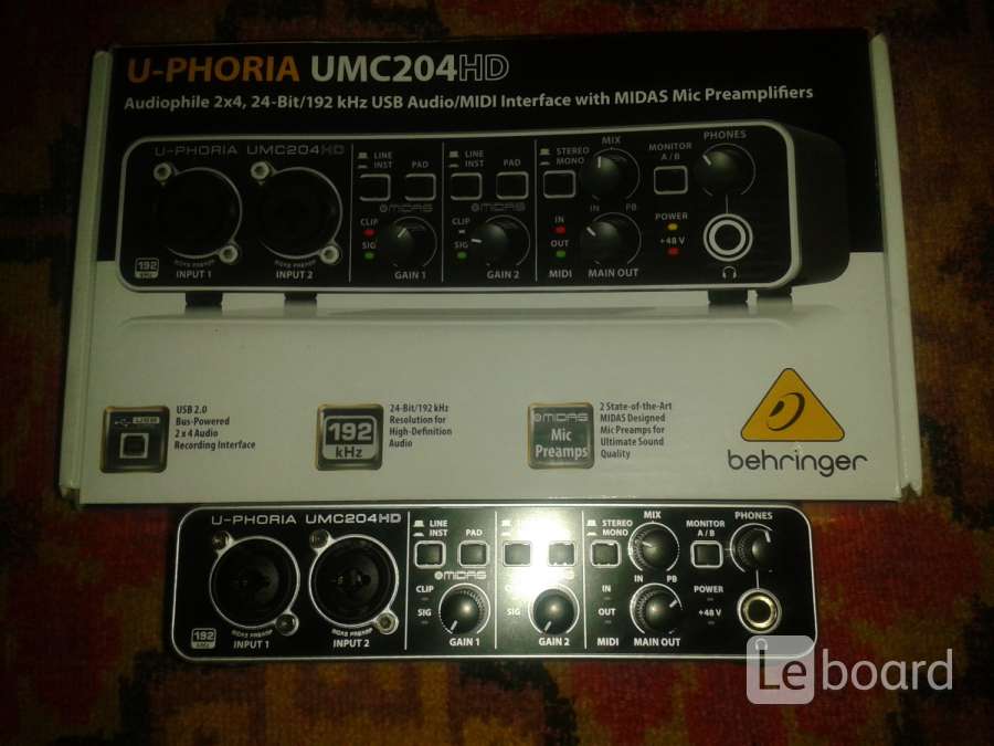 Внешняя звуковая карта behringer umc204hd