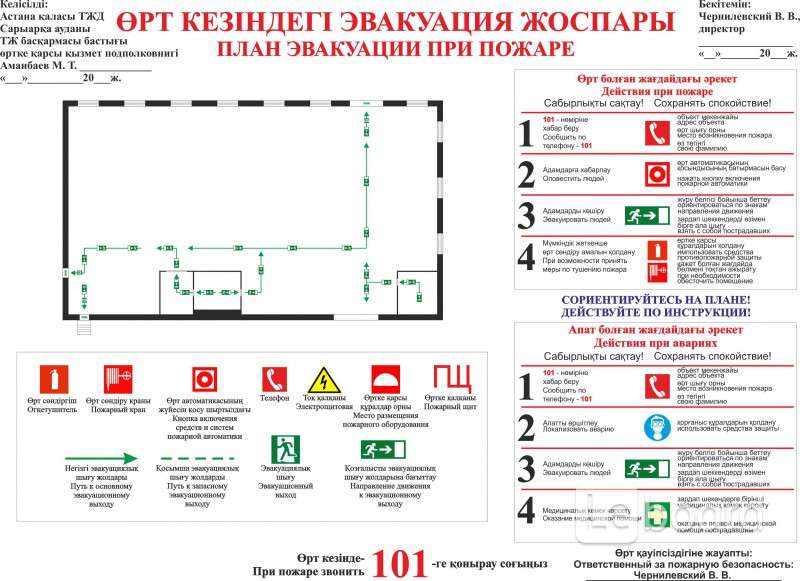 Планы эвакуации людей при пожаре необходимо размещать на объекте